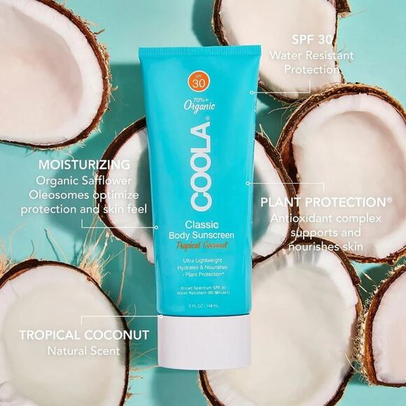 New Coola Tropical Coconut SPF 30 Sunscreen - Picture 2 of 5